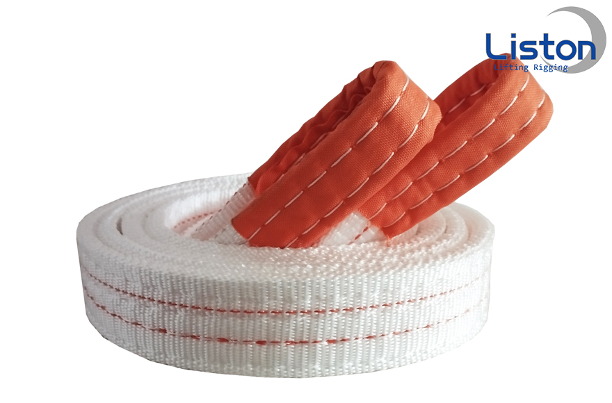 2噸白色扁平吊裝帶，寬50mm，四層加厚